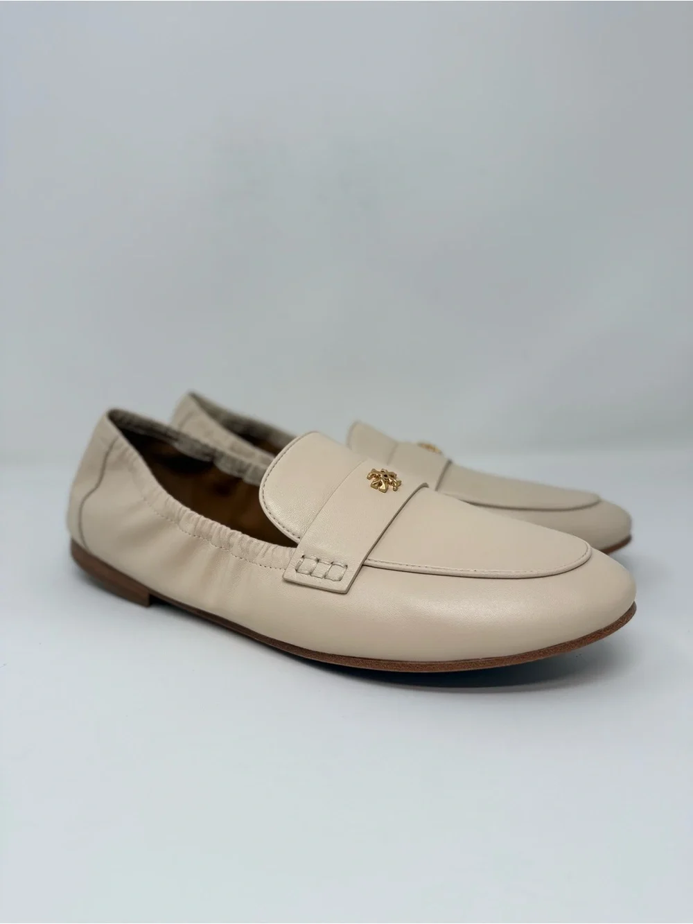 New Tory Burch Ballet Loafer New Cream Sz 10